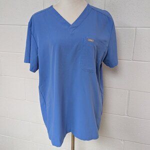 Figs Technical Collection Men's Scrub Top, Blue Medium